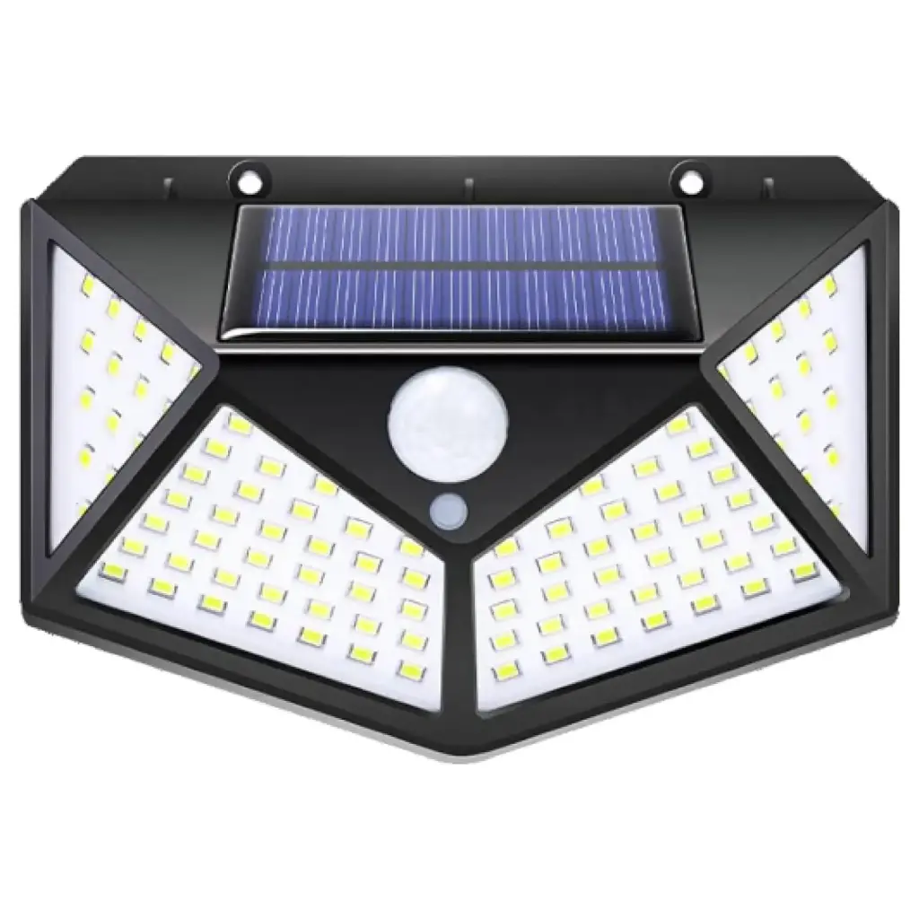 Solar Wall Light 100 LED Night Lamp Motion Sensor for Home Outdoor Garden Porch Dusk to Dawn Lighting & Yard Fence Decoration Waterproof Safety Light for Outdoor