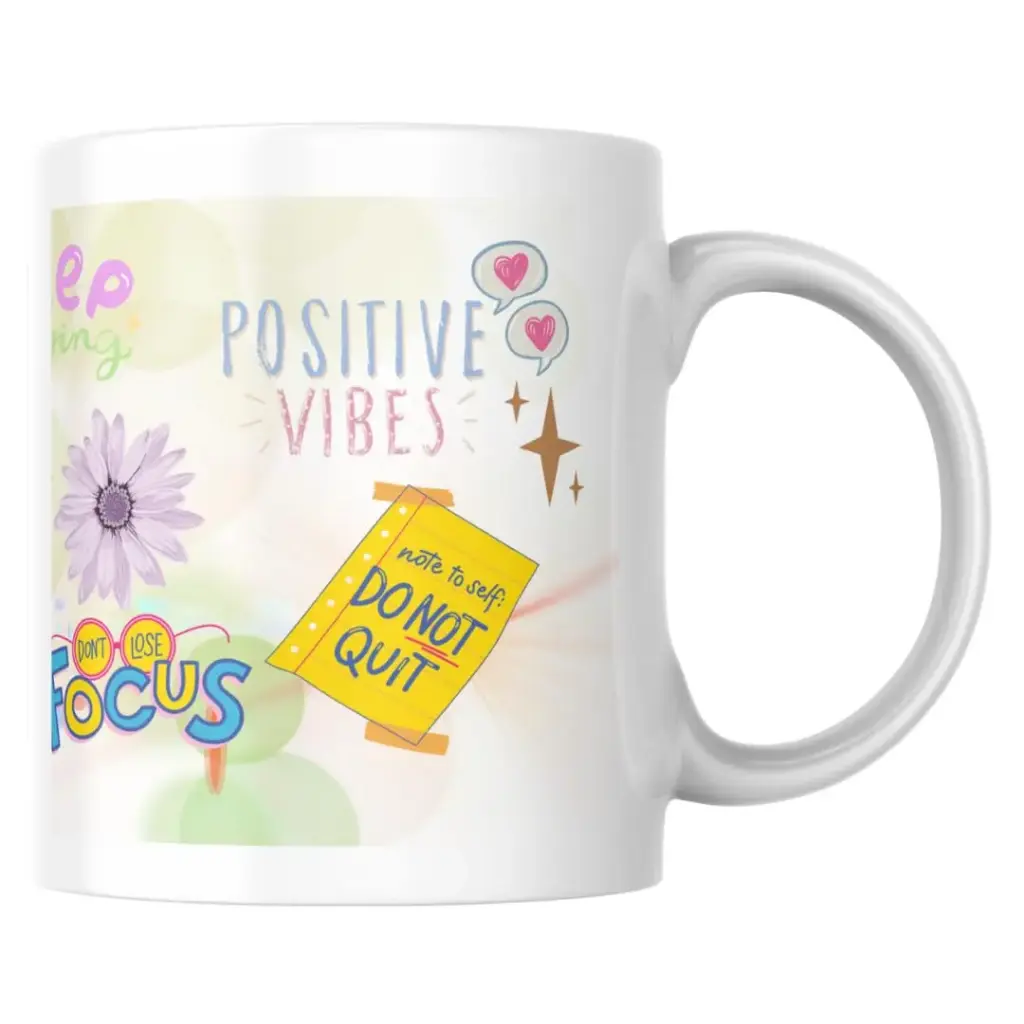 Social Kart Affirmations & Motivation Mug Ceramic White and Twin Color Coffee Mug Collection, Gift for Positivity and Encouragement, 325 ml, Microwave Safe, (Positive-T)