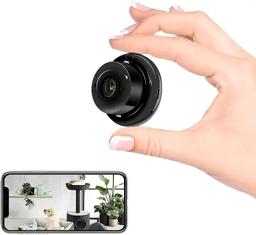 V380 Mini Wi-Fi IP Wireless Camera, Panoramic Mini Lens Full HD Live Recording, Motion Detection, 2 Way Communication, Supports Upto 64 GB Card