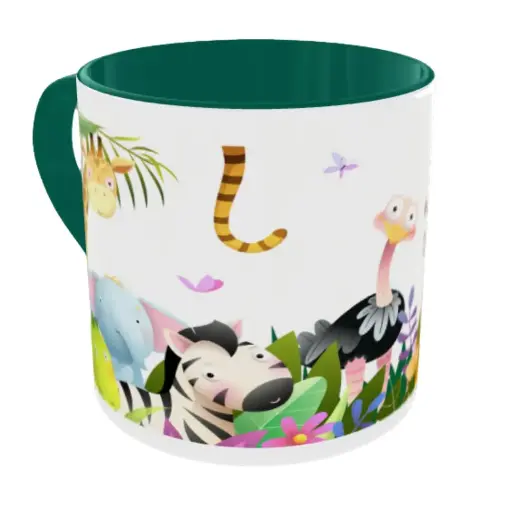 Social Kart Fun Mug - Be Happy Today, Dark Green Inner & Handle (Dark Green Inner & Handle, Tea Cup, 325 ML)