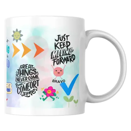 Social Kart Affirmations & Motivation Mug Ceramic White and Twin Color Coffee Mug Collection, Gift for Positivity and Encouragement, 325 ml, Microwave Safe, (Positive-T)